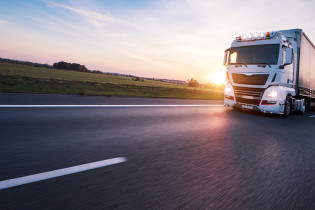 Commercial vehicle on highway